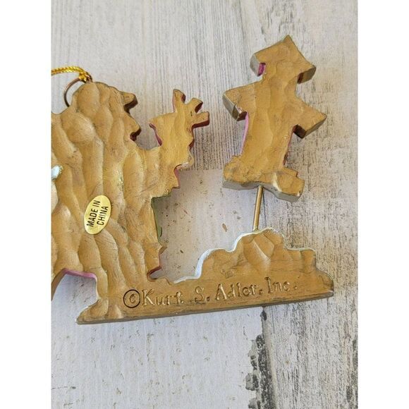 Kurt Adler Angel birdhouse folk art glitter star ornament - Picture 5 of 6